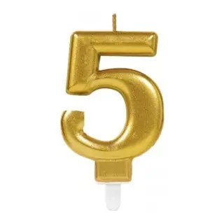 5 Rakam Mum Gold Renk
