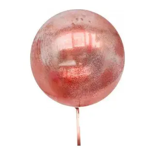 Kırmızı Simli Yuvarlak Şeffaf Balon 24 İnç