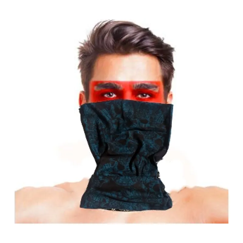 Baf Bandana Çoklu Kafatası Mavi Siyah Maske