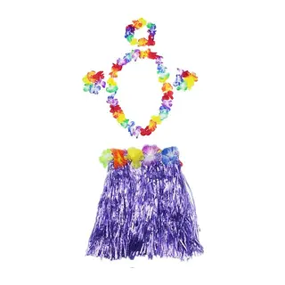 Luau Aloha Mor Hawaii Etek 40 Cm Ve 4’lü Hawaii Seti