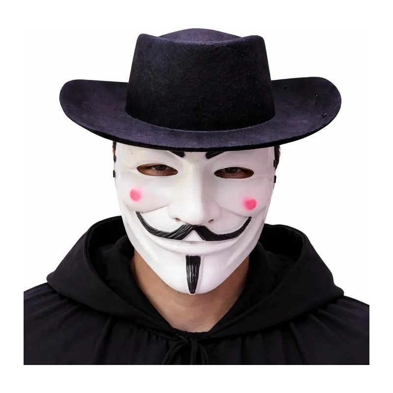 Vendetta Maske Ve Şapka Seti – Anonim Stil Parti Maskesi