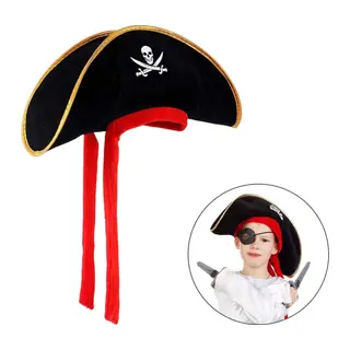 Çocuk Boy Kadife Jack Sparrow Denizci Kaptan Jack Korsan Şapkası 45x16 Cm