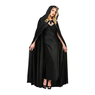 Siyah Renk Kapşonlu Pelerin 120 Cm