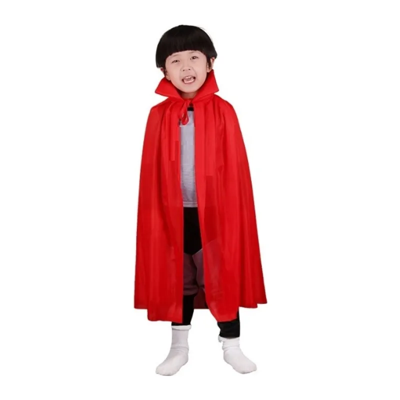 Kırmızı Renk Yakalı Pelerin Çocuk Boy 90 Cm