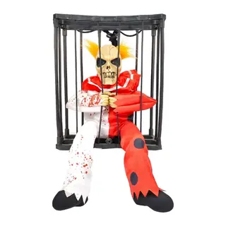 Hareketli Sesli Sensörlü Mahkum Joker İskelet Dekorasyon 22x27 Cm