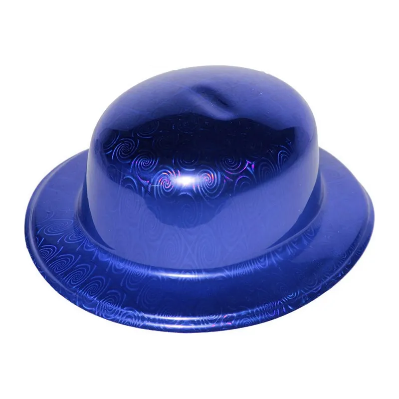 Mavi Renk Hologramlı Plastik Yuvarlak Melon 27x24 Cm