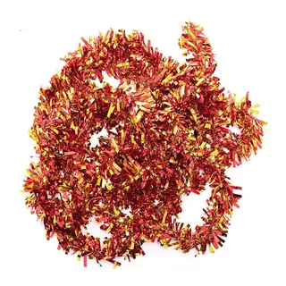 Kırmızı Altın Renk 4 Cm Genişlik Garland Çift Renk Sim Süs 180 Cm