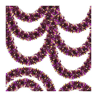 Mor Turuncu Renk 4 Cm Genişlik Garland Çift Renk Sim Süs 180 Cm
