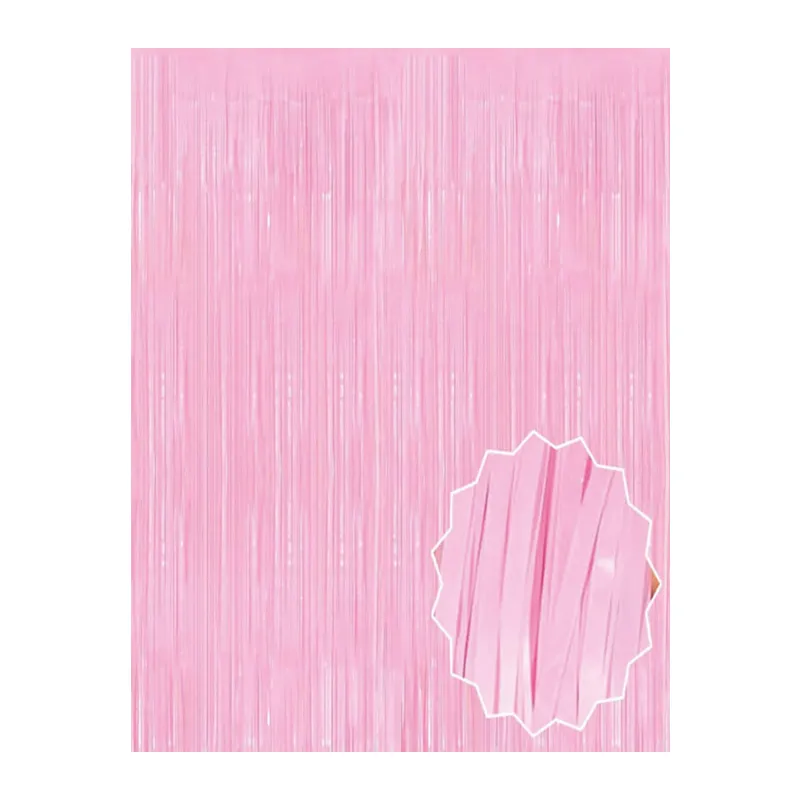 Soft Pembe Püsküllü Kapı Perdesi - Parti, Baby Shower, Cinsiyet Partisi 1x2 M