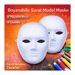 Boyanabilir Surat Model Maske – Lastikli | Kendin Tasarla