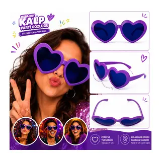 Mega Boy Mor Kalp Parti Gözlüğü