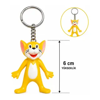 Sevimli Sarı Kedi Figürlü Anahtarlık 6 Cm