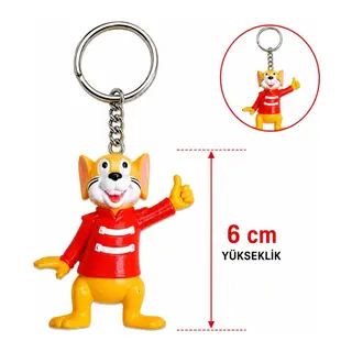 Sevimli Kırmızı Fare Figürlü Anahtarlık 6 Cm