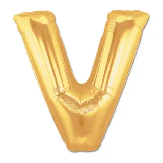 V Harf Folyo Balon Altın Renk 40 İnç