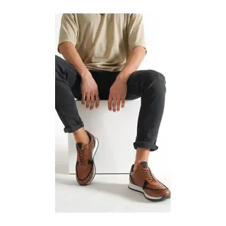 Casual Hakiki Deri Erkek Spor Ayakkabı Desenli rengi - Renkli / 43