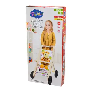 ONY-386 Ahşap Oyuncak Bebek Arabası -Onyıl - 1 Adet