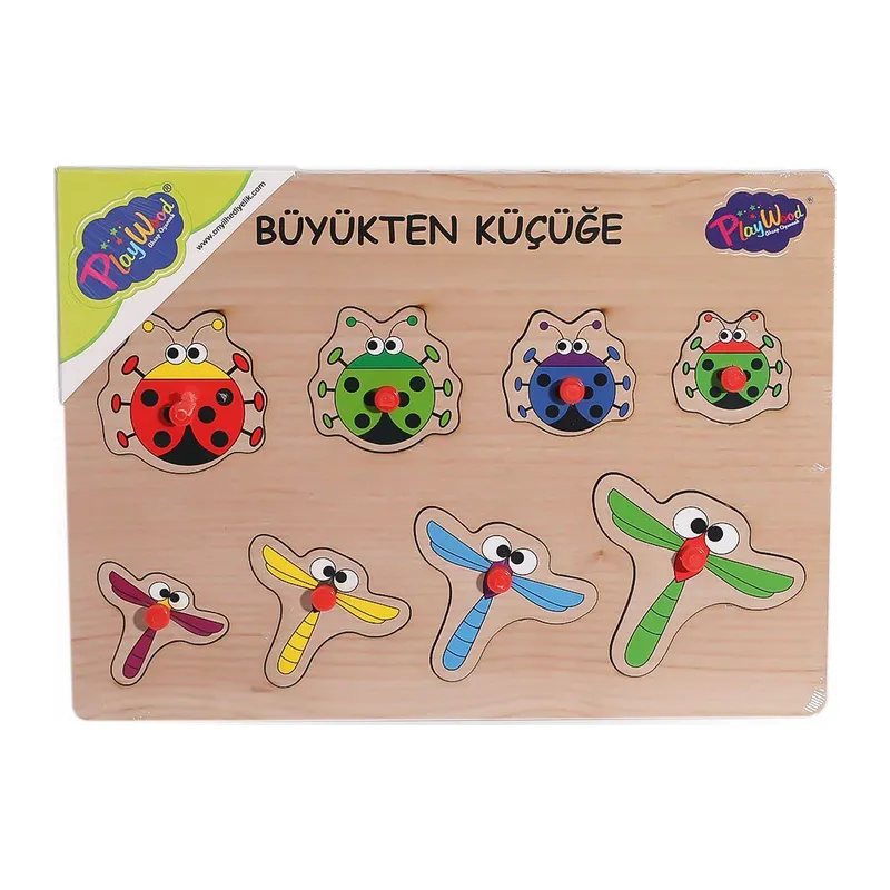 131-132 ONY Ahşap Tutmalı Puzzle Büyükten Küçüğe -Onyıl - 1 Adet