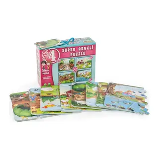 3222 ÇİFTLİK SÜPER RENKLİ PUZZLE 4LÜ - 1 Adet