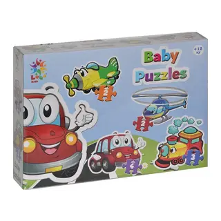 LCBYB003 Laço Kids Baby Puzzles - Taşıtlar / 2+2+3+4 Parça Puzzle / +1 yaş - 1 Adet
