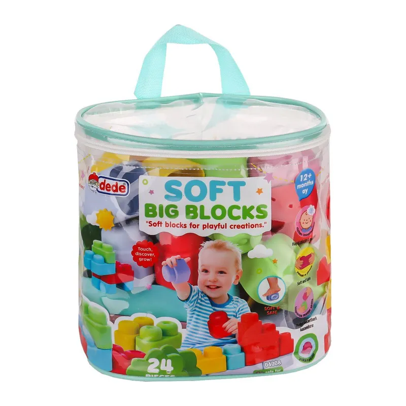 04008 Yumuşak Big Bloklar Çanta 24 Parça -Fent - 1 Adet