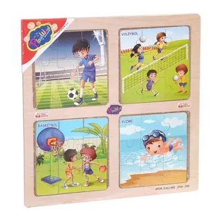 ONY-343/344/345/346 Ahşap Eğitici 4'lü Puzzle -Onyıl - 1 Adet