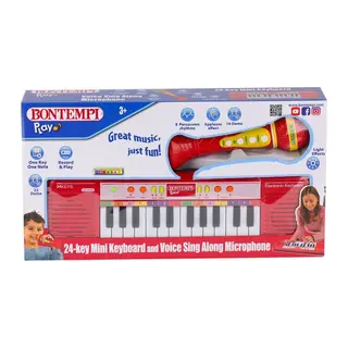 4002120 Elektronik Mikrofonlu Org 24 Tuş Kırmızı -Sunman - 1 Adet