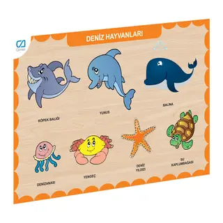 CAAHS-3212 CA GAMES AHŞAP DENİZ HAYVANLARI BUL-TAK - 1 Adet