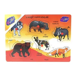 ONY-135-136-137 AHŞAP TUTMALI VAHŞİ HAYVANLAR - 1 Adet