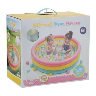 ER-520 FUN PLAY 85CM HUZ ÜÇ RENKLİ İÇİNDE 100 ADET 6CM TOPLU - 1 Adet