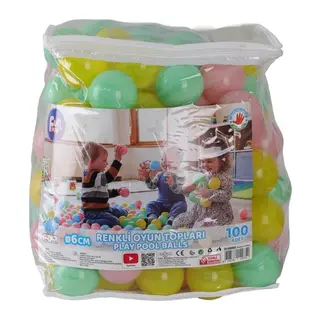 ER-6100BAG FUN PLAY SOFT RENK HUZ TOPLARI PVC ÇANTALI - 1 Adet