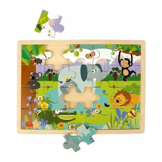 S01002909 WOODEN PUZZLE VEHICLES ANMALS 5 PCS 2 AST - 1 Adet