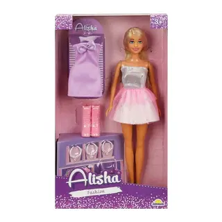 01423 SUN-RST-SIS-MNK- Alisha Gece Elbiseli Bebek Seti 29cm - Sunman - 1 Adet