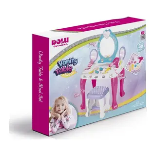 2568 OYUNCAK UNICORN MAKYAJ MASASI VE TABURE SETİ