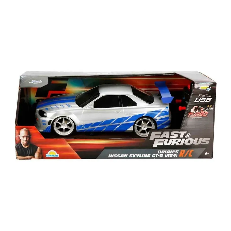 6493 SUN-SIM-JDA-R C 1 16 FAST&FURIOUS NISSAN SKYLINE GT-R FF 3 7V USB 2 - 1 Adet