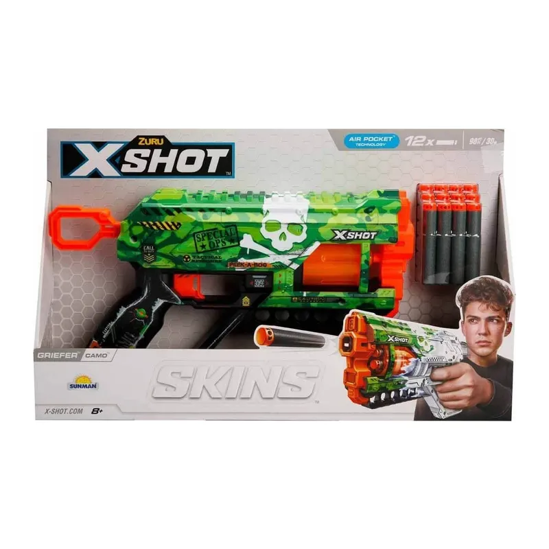 36561 X-Shot Skins Griefer 12 li Sünger Dart Atan 32 cm - 1 Adet