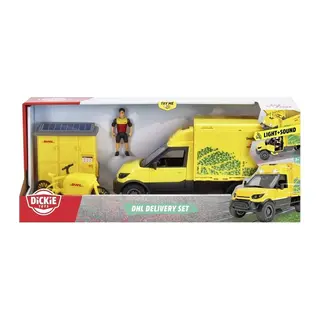 203747020 Dickie DHL Delivery Set freewheel Delivery vehicle packaging statio - 1 Adet