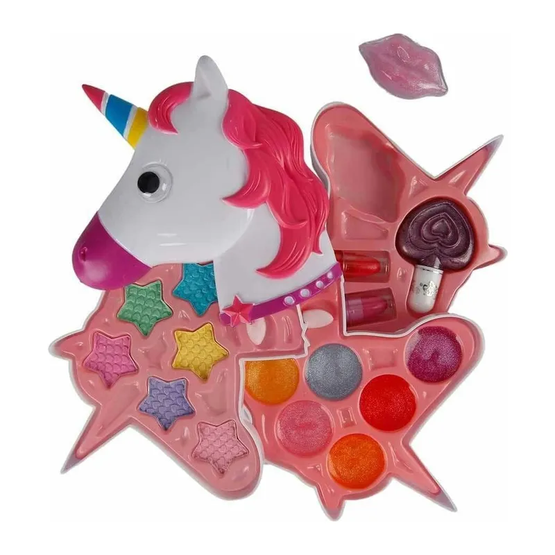 2602 Unicorn Şekilli 3 Katlı Makyaj Güzellik Seti - 1 Adet