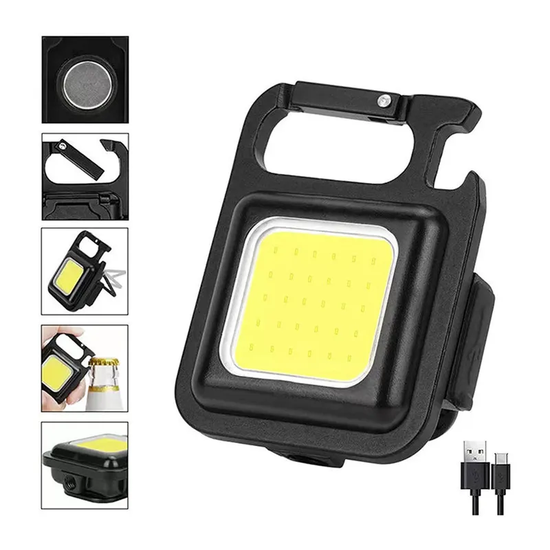 HS-37 Led lıklı Cep Boy Cob Led Metal Kasa Mıknatıslı Şişe Açacağı Usb’li Şarj Edilebilir