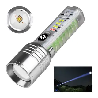 Profesyonel TG LED Güçlü 8 Modlu Type-C 1000 Lümen Polis Çakarlı Şarjlı El Feneri