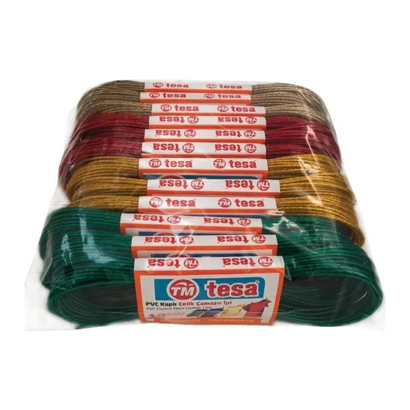 Temsan 12' li PVC Kaplama 10 Metre Çelik Çamaşır İpi