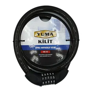 Yuma YM-747 120cm 20mm 5 Şifreli Siyaotorsiklet Kilidi