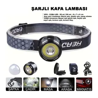 7 Mod Şarjlı Kafa Ve Kamp Lambası Wt-618