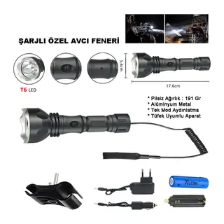 600 Lümen Tx6 Şarjlı Özel cı Feneri Wt-253