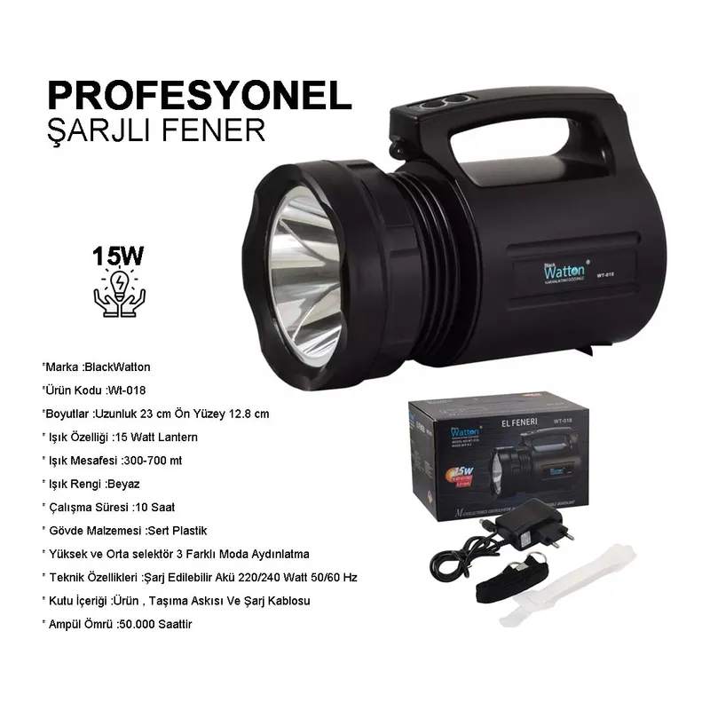 Wt-018 Profesyonel Büyük cı Feneri