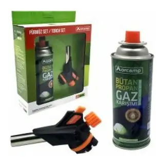 ORCAMP 2PCS PÜRMÜZ VE TORCH SETİ PÜRMÜZ TORCH ÇAKMAK BAŞLIK KAMP GAZI 227GR/400ML
