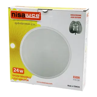 NİSALUCE EAMP-106/B 24W SENSÖRLÜ LEDLİ ARMATÜR BEYAZ ÇERÇEVE MEKATRONİK ASKI SİSTEMİ 6500K - 2160Lm