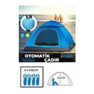 Otomatik Hada Açılan Su Geçirmez Çadır 4 Kişilik