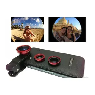 Gözü Lens Fish Eye 3 Wide Geniş Açılı Makro Telefon Lensi