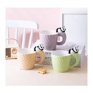 Panda Motifli Seramik Kupa Bardak