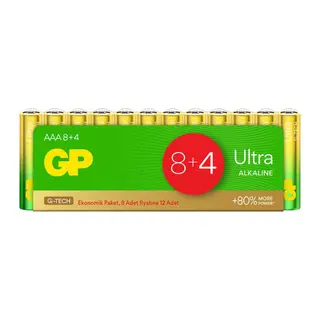 GP Ultra lin AAA İnce m Pil 12'li Paket